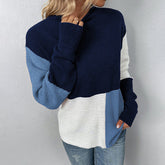 Contrast Color Casual Sweater